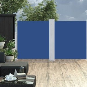 vidaXL Zaťahovacia bočná markíza, modrá 140x600 cm