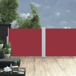 vidaXL Zaťahovacia bočná markíza, červená 140x1000 cm