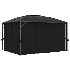 vidaXL Altánok so závesmi antracitový 400x300x265 cm