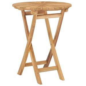 vidaXL Skladací záhradný stôl Ø 60 cm, tíkový masív