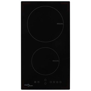 vidaXL Indukčná varná doska 2 platničky dotykové ovládanie sklo 3500 W