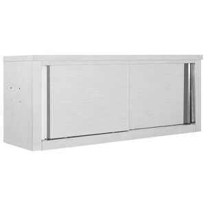vidaXL Kuchynská nástenná skrinka s posuvnými dvierkami 120x40x50 cm nehrdzavejúca oceľ