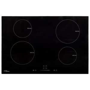 vidaXL Indukčná varná doska, 4 platničky, dotyková, sklo 77 cm 7000 W