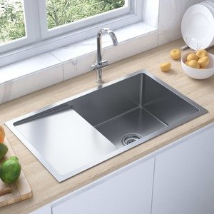 vidaXL Ručne vyrobený kuchynský drez, nehrdzavejúca oceľ