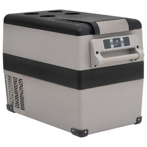 vidaXL Chladiaci box s rukoväťou čierno-sivý 55 l PP a PE