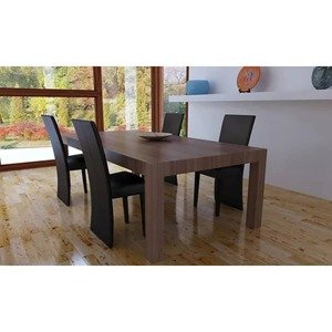 vidaXL Jedálenské stoličky 4 ks, tmavohnedé, umelá koža