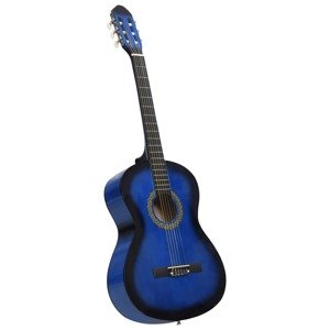 vidaXL Klasická gitara pre začiatočníkov modrá 4/4 39" lipové drevo