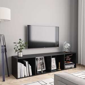 vidaXL Knižnica/TV skrinka, čierna 143x30x36 cm