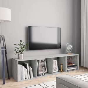 vidaXL Knižnica/TV skrinka, betónovo sivá 143x30x36 cm