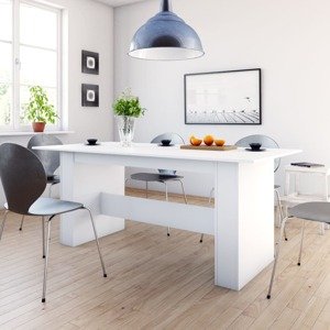 vidaXL Jedálenský stôl biely 180x90x76 cm drevotrieska
