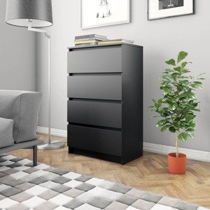 vidaXL Komoda, čierna 60x35x98,5 cm, kompozitné drevo