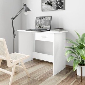 vidaXL Stôl biely 100x50x76 cm drevotrieska