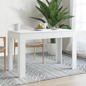 vidaXL Jedálenský stôl, biely 120x60x76 cm, drevotrieska