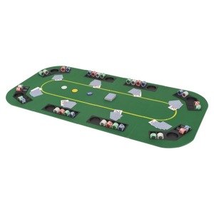 vidaXL Skladacia podložka na poker pre 8 hráčov, obdĺžnik, zelená