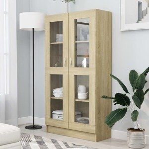 vidaXL Vitrína, dub sonoma 82,5x30,5x150 cm, kompozitné drevo