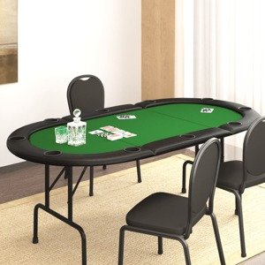 vidaXL Skladací pokrový stôl pre 10 hráčov zelený 206x106x75 cm