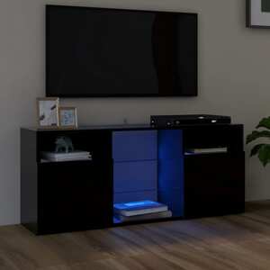 vidaXL TV skrinka s LED svetlami čierna 120x30x50 cm