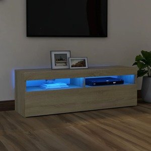 vidaXL TV skrinka s LED svetlami dub sonoma 120x35x40 cm