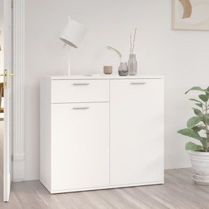 vidaXL Komoda, biela 80x36x75 cm, kompozitné drevo