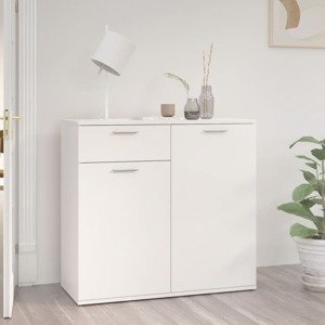 vidaXL Komoda, lesklá biela 80x36x75 cm, kompozitné drevo