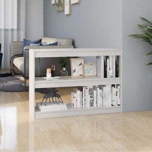 vidaXL Knižnica/deliaca stena biela 100x30x71,5 cm borovica