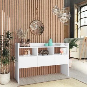 vidaXL Komoda biela 105x30x70 cm drevotrieska