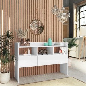 vidaXL Komoda lesklá biela 105x30x70 cm drevotrieska