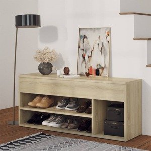 vidaXL Lavica na topánky dub sonoma 105x30x45 cm drevotrieska