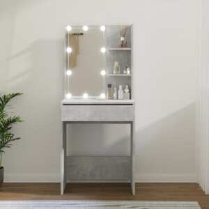 vidaXL Toaletný stolík s LED betónovo sivý 60x40x140 cm