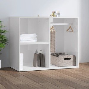 vidaXL Kozmetická skrinka lesklá biela 80x40x65 cm spracované drevo