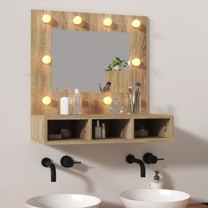 vidaXL Zrkadlová skrinka s LED farba dubu sonoma 60x31,5x62 cm