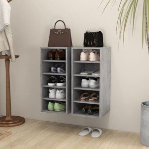 vidaXL Skrinky na topánky 2 ks betónové sivé 31,5x35x70 cm drevotrieska