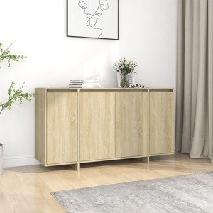 vidaXL Komoda farba dubu sonoma 135x41x75 cm drevotrieska