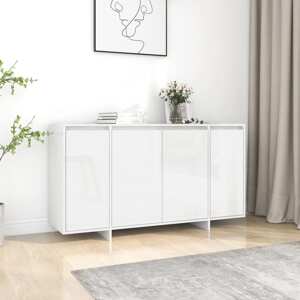 vidaXL Komoda lesklá biela 135x41x75 cm drevotrieska