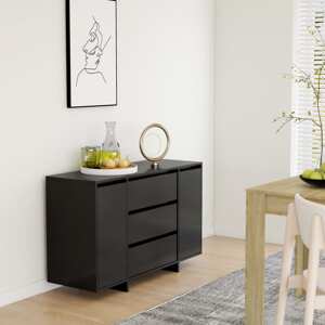 vidaXL Komoda s 3 zásuvkami čierna 120x41x75 cm drevotrieska