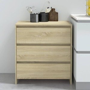 vidaXL Komoda vo farbe dubu sonoma 70x41x75 cm drevotrieska