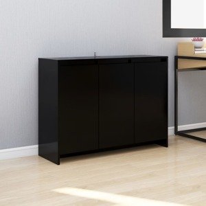 vidaXL Komoda čierna 102x33x75 cm drevotrieska