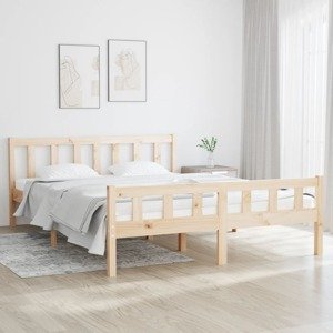 vidaXL Posteľný rám masívne drevo 150x200 cm 5FT King