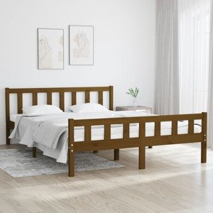 vidaXL Posteľný rám medovo-hnedý masívne drevo 150x200cm 5FT King Size