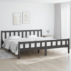 vidaXL Posteľný rám sivý masívne drevo 180x200 cm 6FT Super King