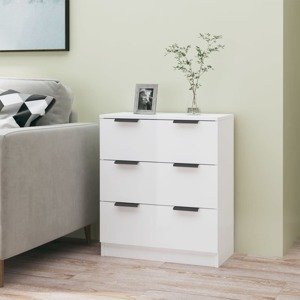 vidaXL Komoda lesklá biela 60x30x70 cm spracované drevo