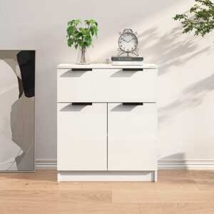 vidaXL Komoda lesklá biela 60x30x70 cm spracované drevo