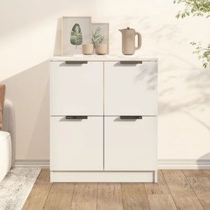 vidaXL Komoda biela 60x30x70 cm spracované drevo