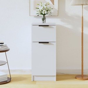 vidaXL Komoda biela 30x30x70 cm spracované drevo