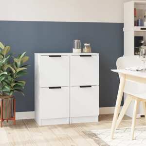 vidaXL Komody 2 ks biele 30x30x70 cm spracované drevo