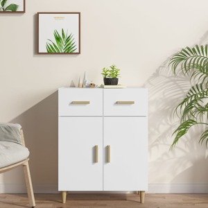 vidaXL Komoda biela 69,5x34x89 cm spracované drevo