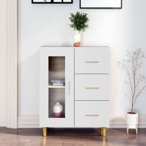 vidaXL Komoda biela 69,5x34x90 cm kompozitné drevo