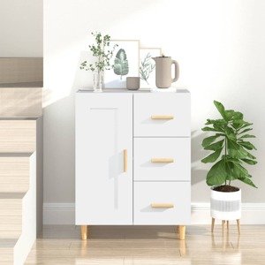 vidaXL Komoda biela 69,5x34x90 cm spracované drevo