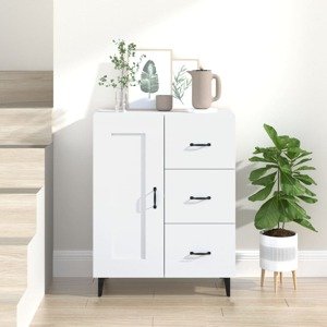 vidaXL Komoda biela 69,5x34x90 cm spracované drevo