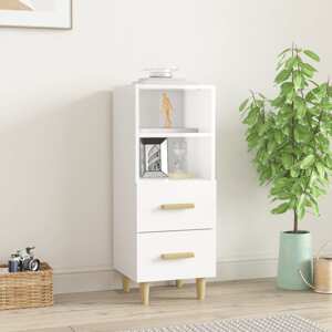 vidaXL Komoda lesklá biela 34,5x34x90 cm spracované drevo